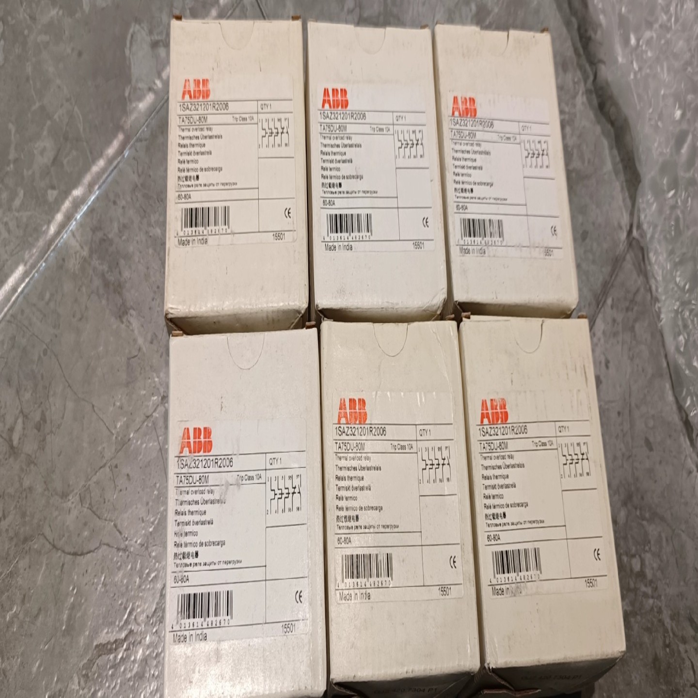 全新ABB热过载继电器TA75DU-80M，60-80A，--议价商品