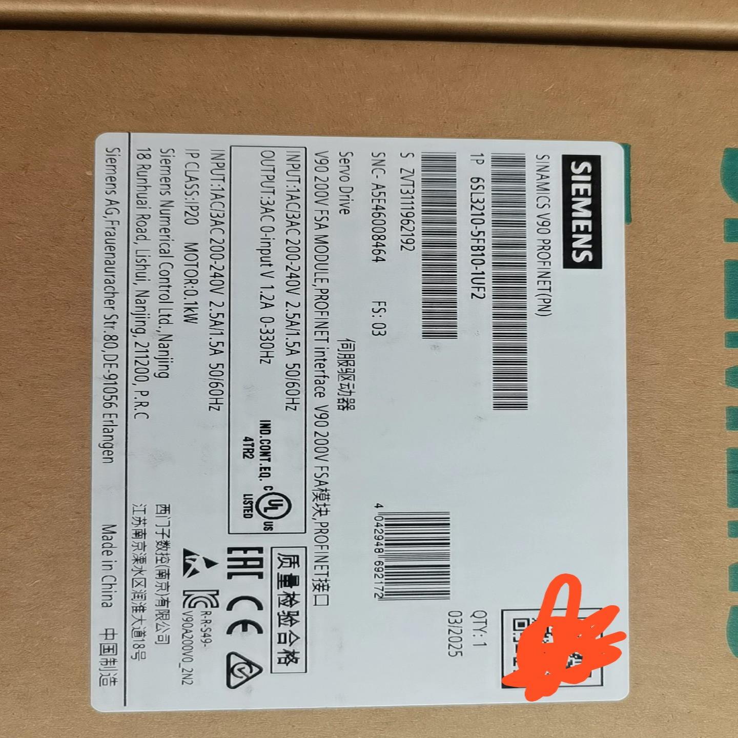 询价~6SL3210-5FB10-1UF2未开封