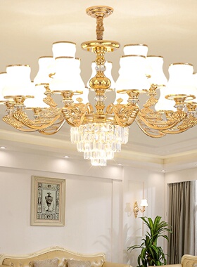 欧式客厅吊灯现代大气餐厅卧室简约现代轻奢中山水晶灯具厂家直销