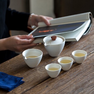 旅行茶具套装 便携式 小家用简易陶瓷快客杯一壶三杯车载户外随身包