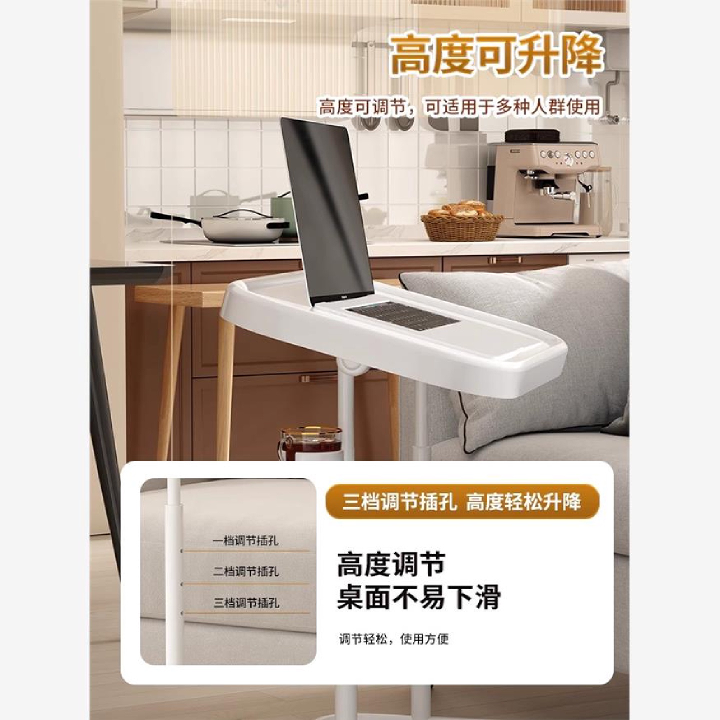 A12边几可移动茶几简约现代折叠迷你角几桌置物架小户型阳台客厅