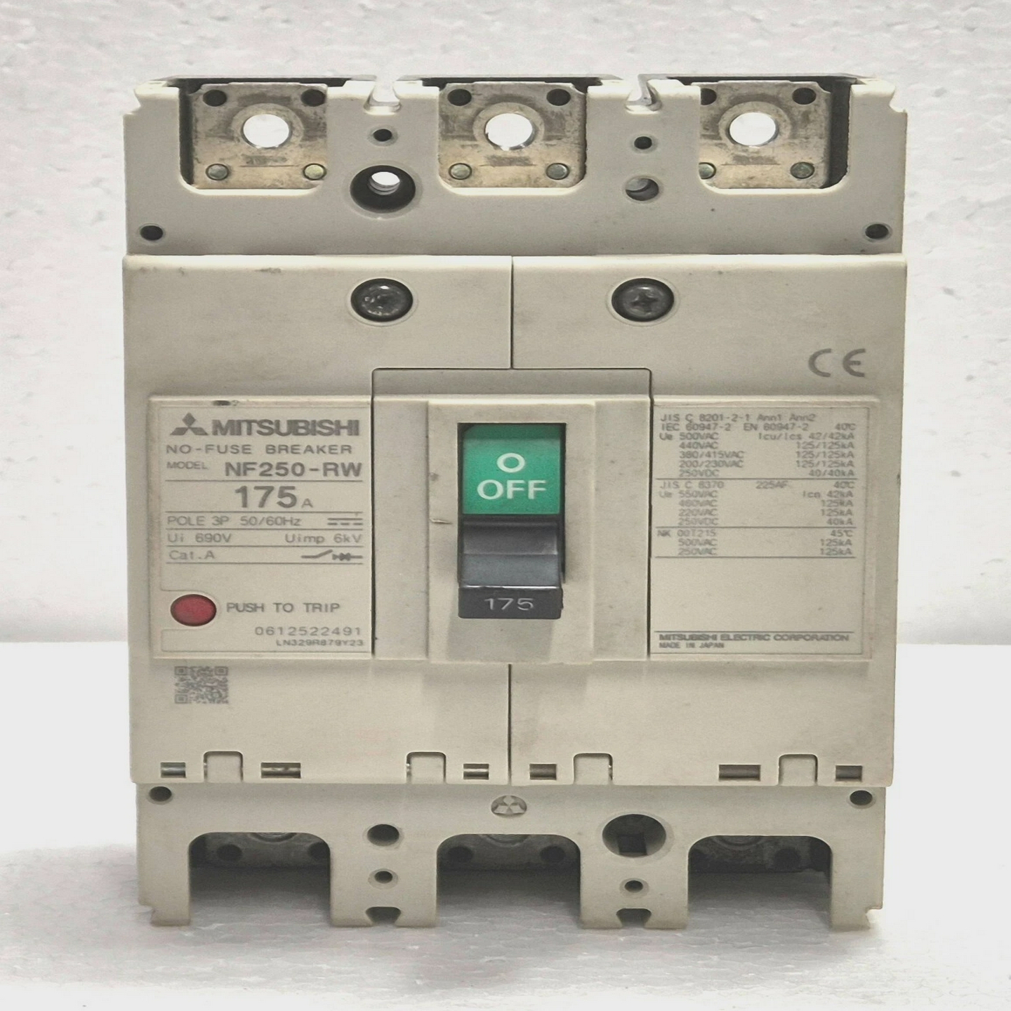 三菱无熔断器断路器NF250-RW175A杆3P50/60Hz