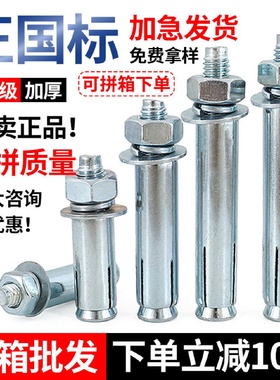 整箱国标镀锌膨胀螺丝大全批发加长外膨胀螺栓拉爆螺丝钉膨胀管