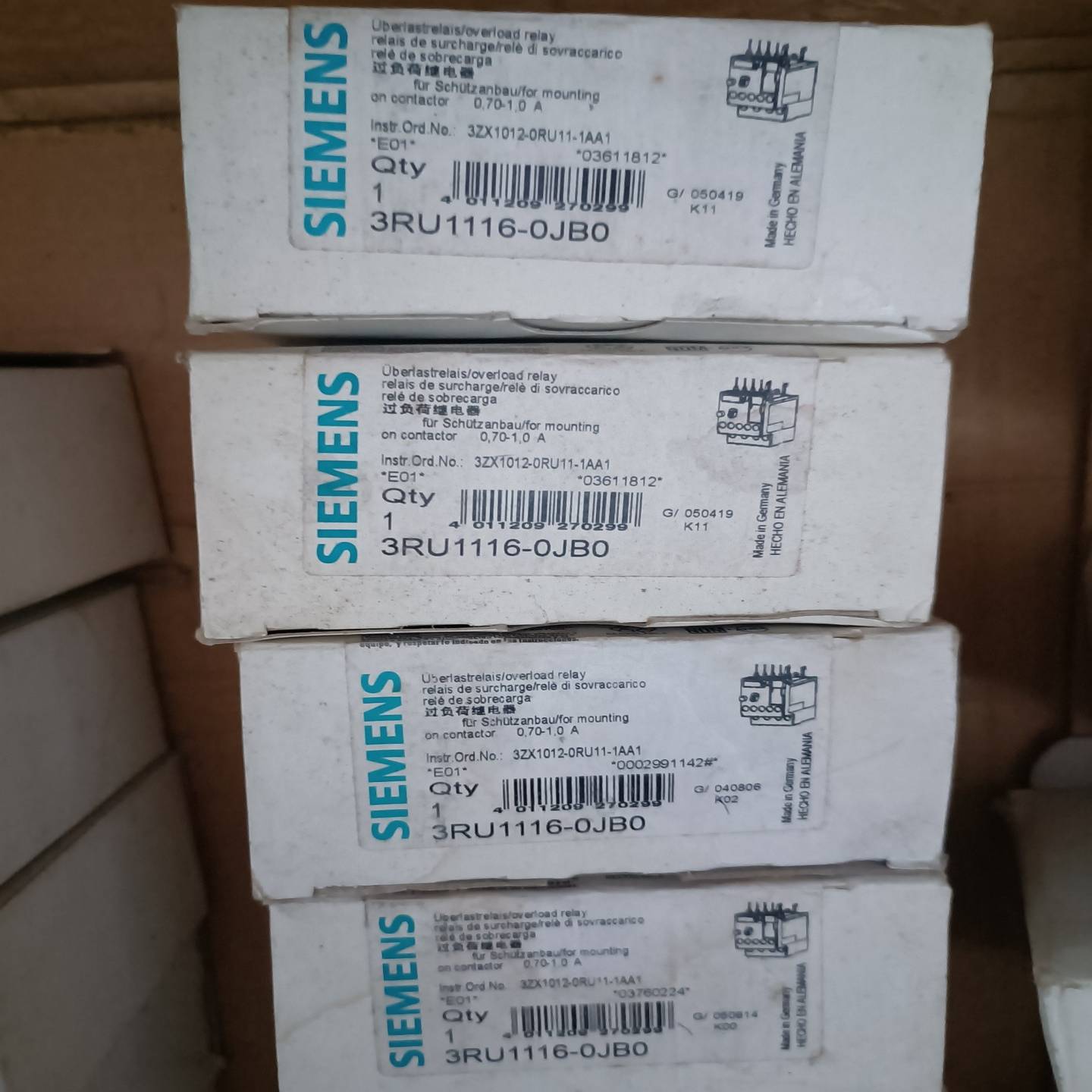 全新西门子热过载继电器3RU1116-0JB0有2只，库存余--议价商品