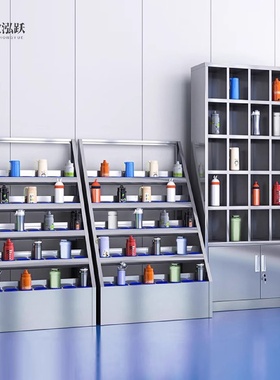 不锈钢水杯架工厂车间茶杯放置收纳架公司员工休息室存放水杯架柜