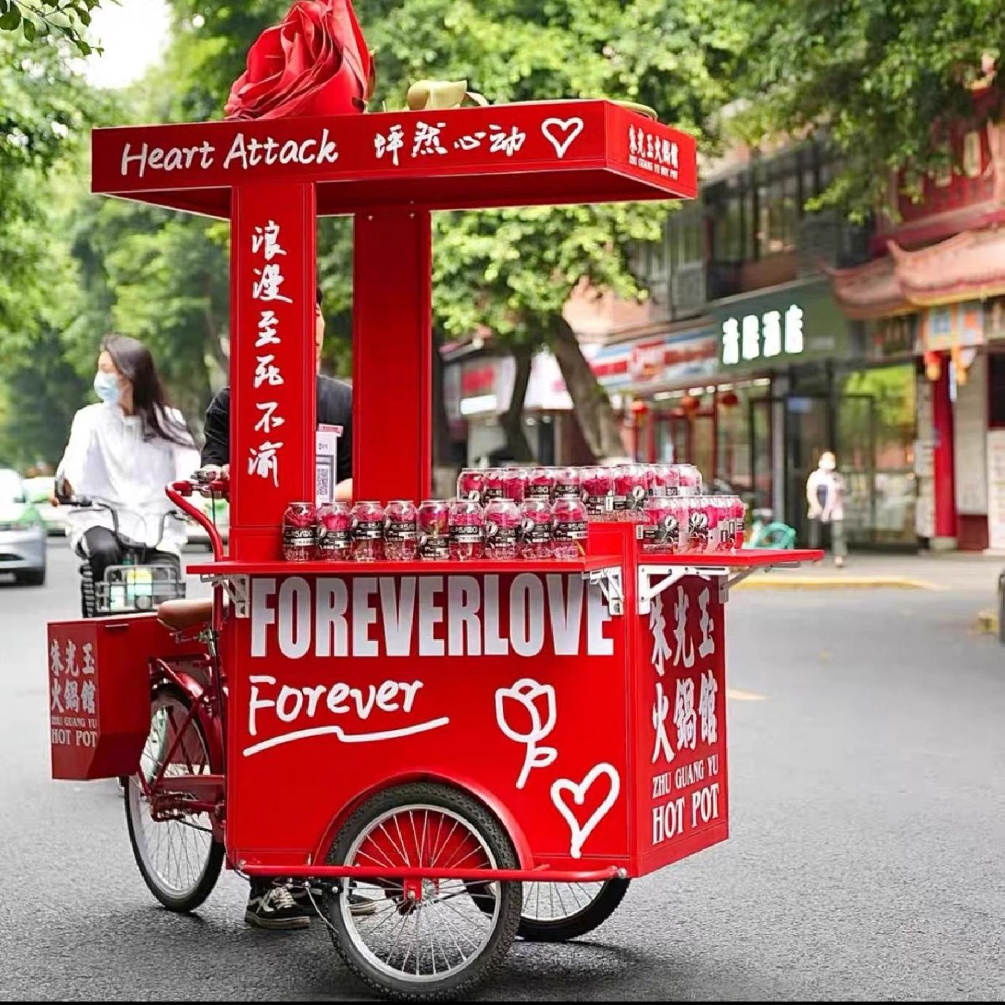 j8甜品促销花车活动露营户外摊位餐车车促销商业街贩卖商场摆摊g3