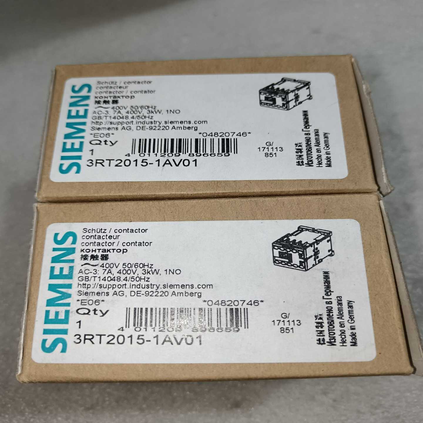 3RT2015-1AV01接触器，带包装两个询价