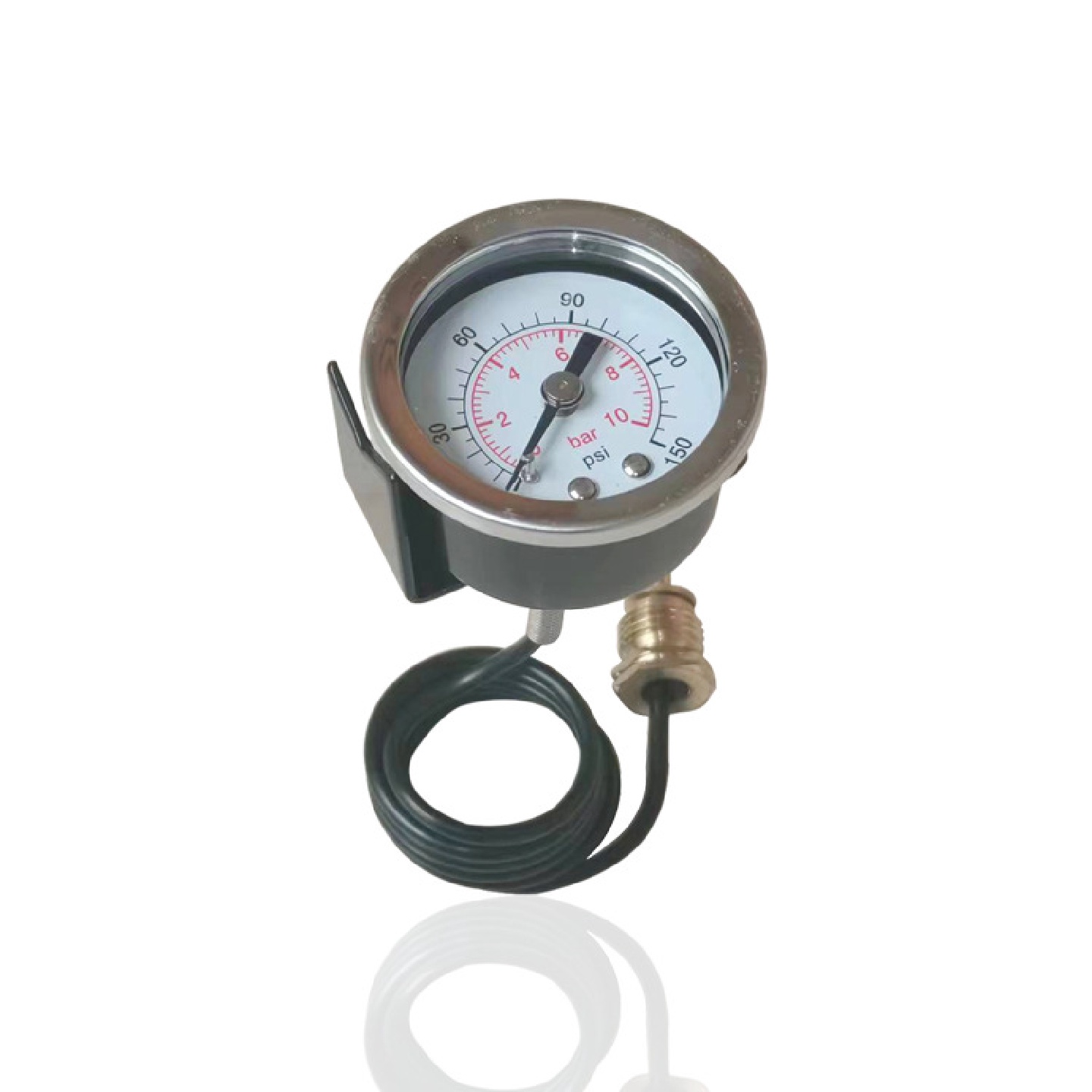耐高温金属壳毛细管压力表蒸汽压力表咖啡机萃取机奶泡机用压力表