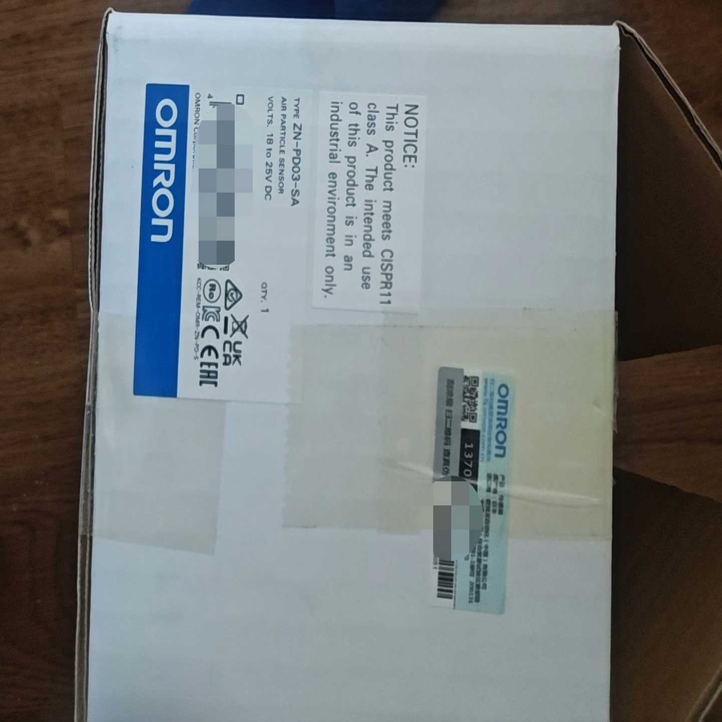 包装盒包装盒欧姆龙空气粒子传感器ZN-PD03-SA，-询价客服