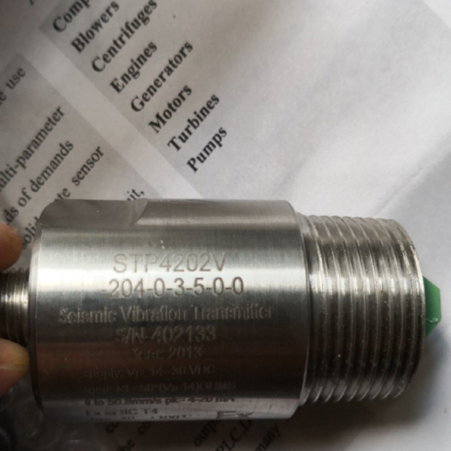 配件美国AB振动传感器STP4202V-204-0-3-5-0-0    4-20ma议价