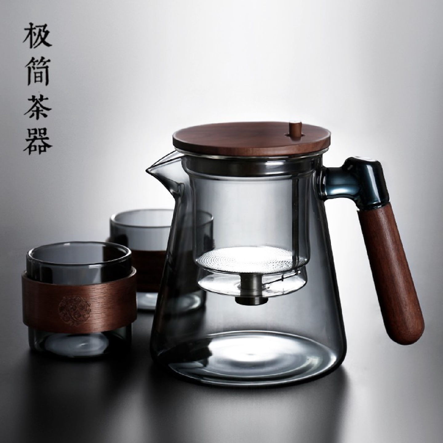 现货按压式一键过滤飘逸杯全玻璃随手耐高温沏泡茶壶神器茶水