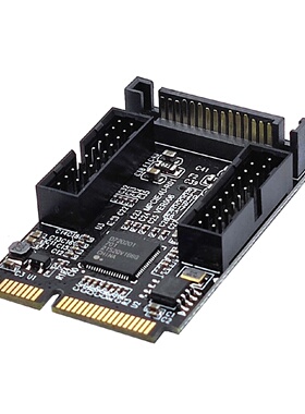 MINIPCI-E转双口19PIN前置19针5Gbps扩展卡4口转接卡D720201