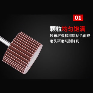 ll活柄百叶轮磨头砂布打磨头带柄砂纸抛光轮金属除锈百页轮电磨