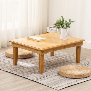 榻榻米小桌子可折叠炕桌北欧飘窗小茶几实木折叠桌家用吃饭矮桌子