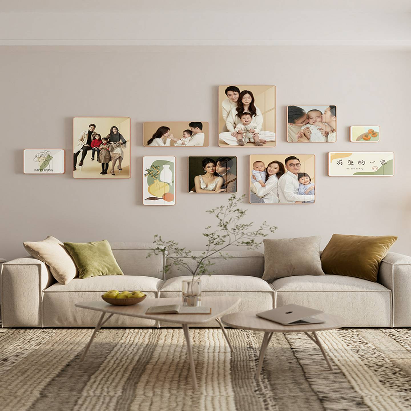 照片墙展示墙装饰创意相框墙挂不对称墙相册墙高端客厅照片墙