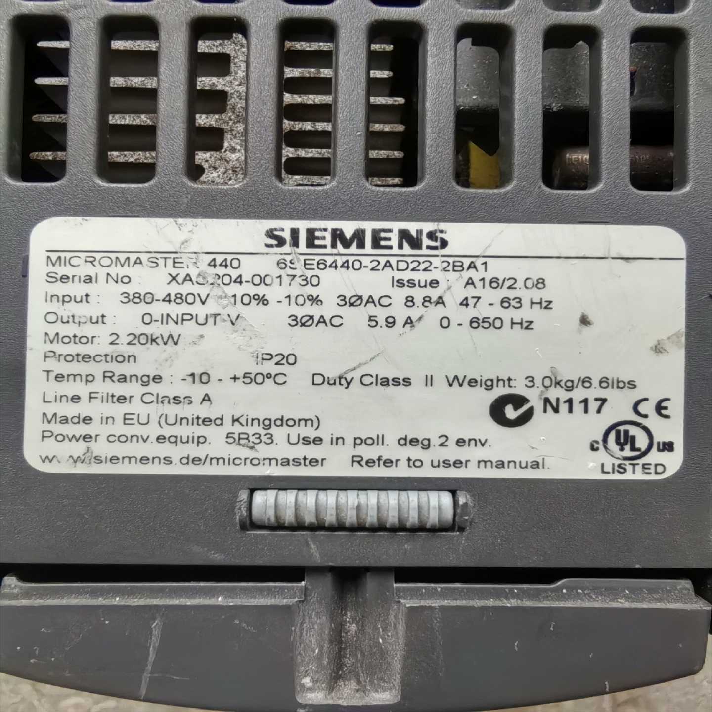 变频器2.2KW6SE6440-2AD22-2BA1询价