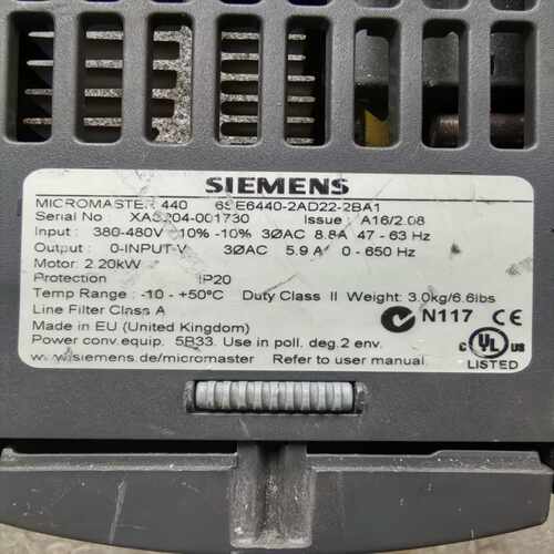 变频器2.2KW6SE6440-2AD22-2BA1询价