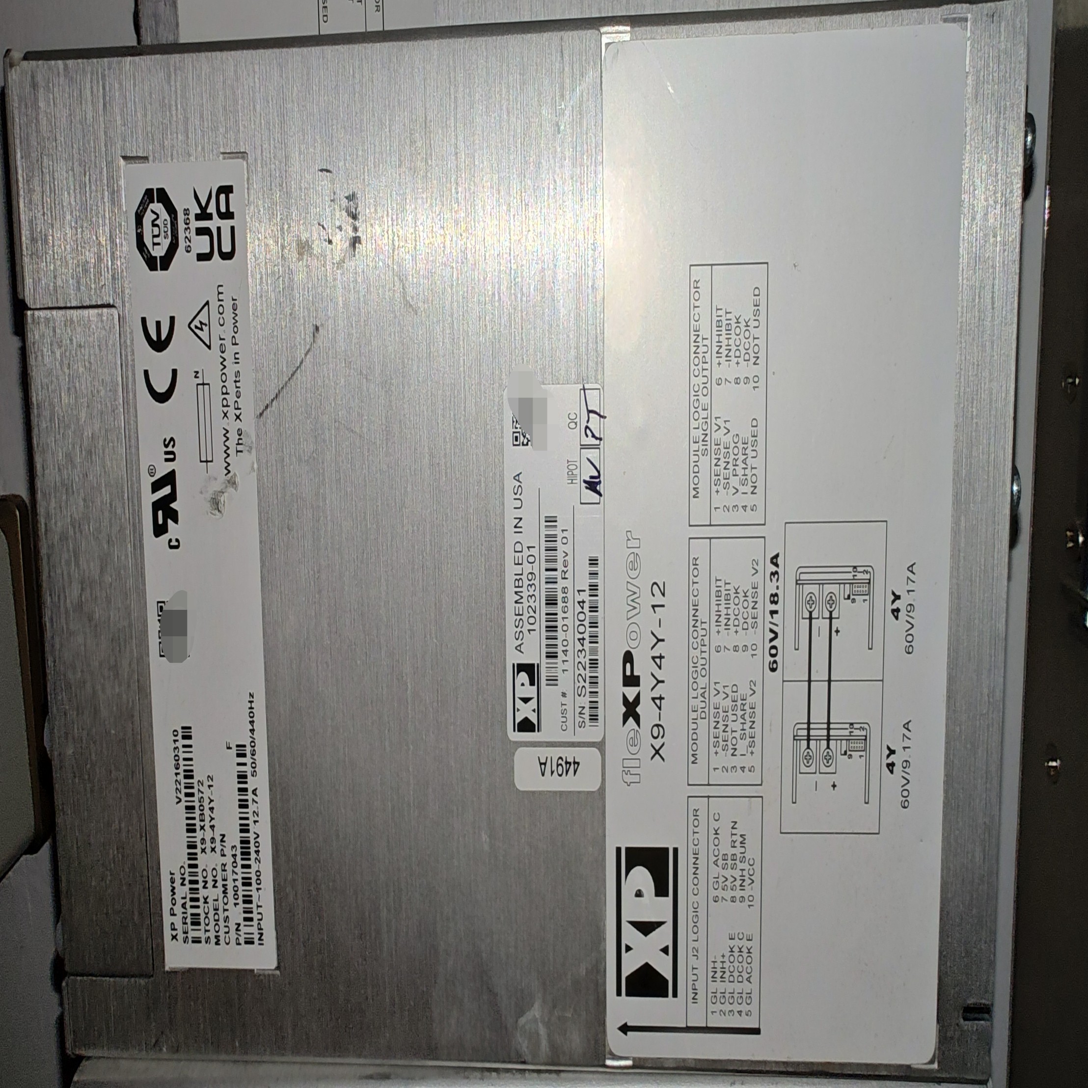 （议价)原装正品 XP电源 X9-4Y4Y 电源 输出60V 917A