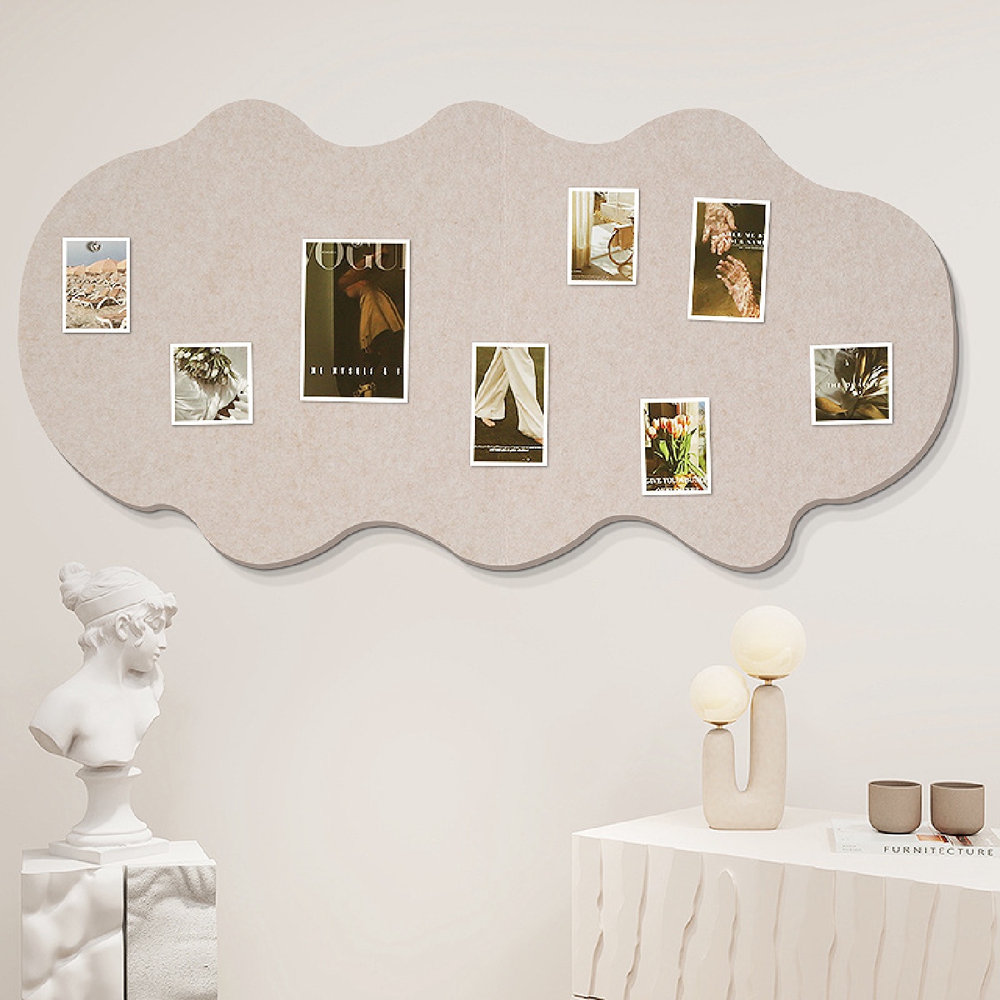 异形照片墙羊毛毡墙贴云朵毛毡板墙面装饰创意背景板相片墙挂墙毛