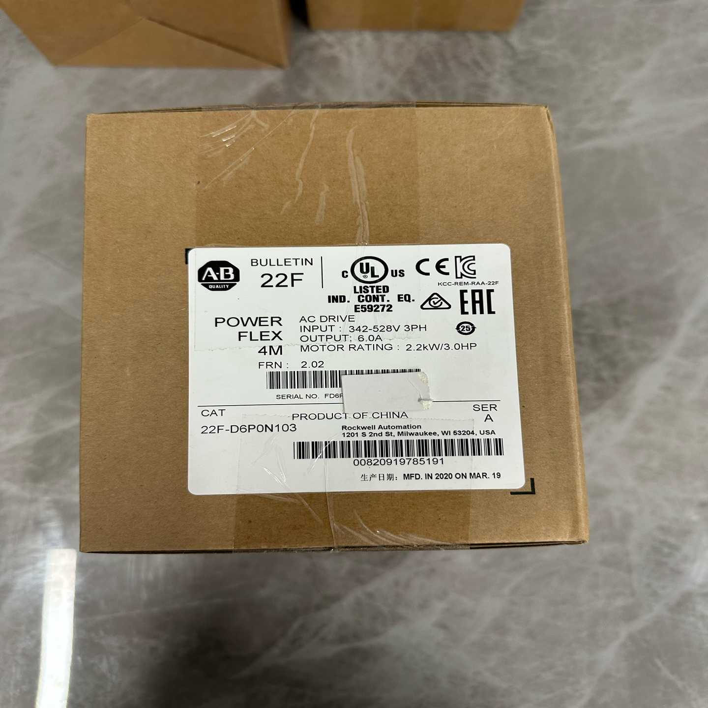 询价AB变频器22F-D6P0N103，实物图