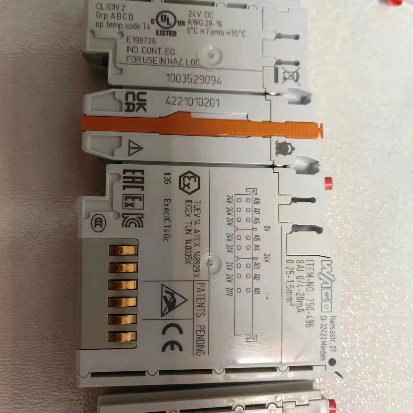 议价WAGO万可模块750-496，8路AI，拆机件2个，