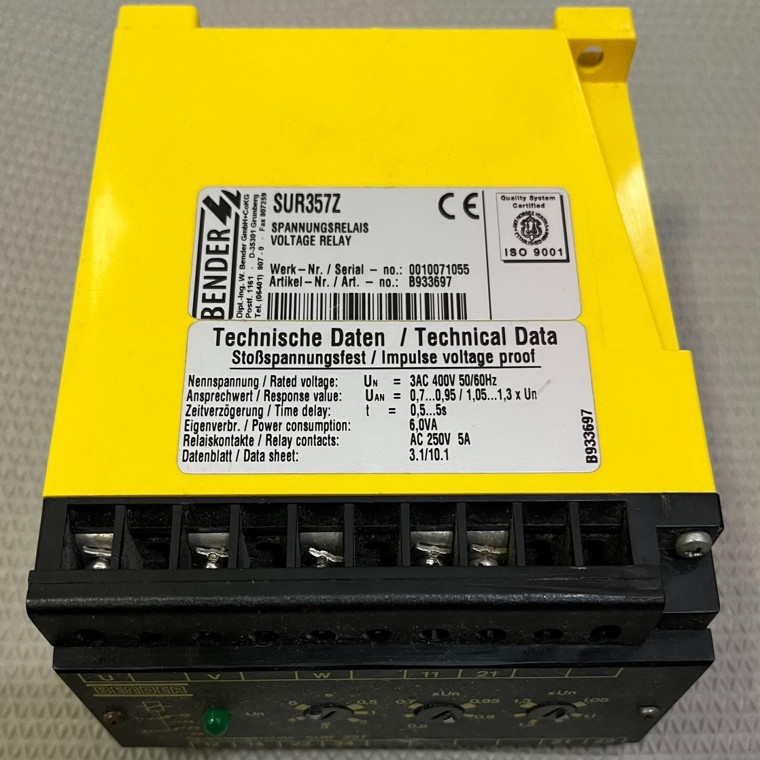 BENDER 安全继电器 SUR357Z（佳毅工控）