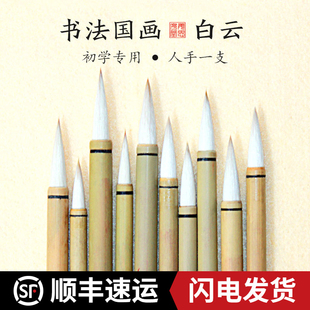善琏双羊湖笔厂加健大中小白云毛笔工笔染色兼毫小楷毛笔国画