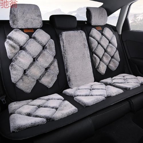 W8B新款汽车坐垫冬季毛绒车坐垫女无靠背冬天保暖短绒单片通用座