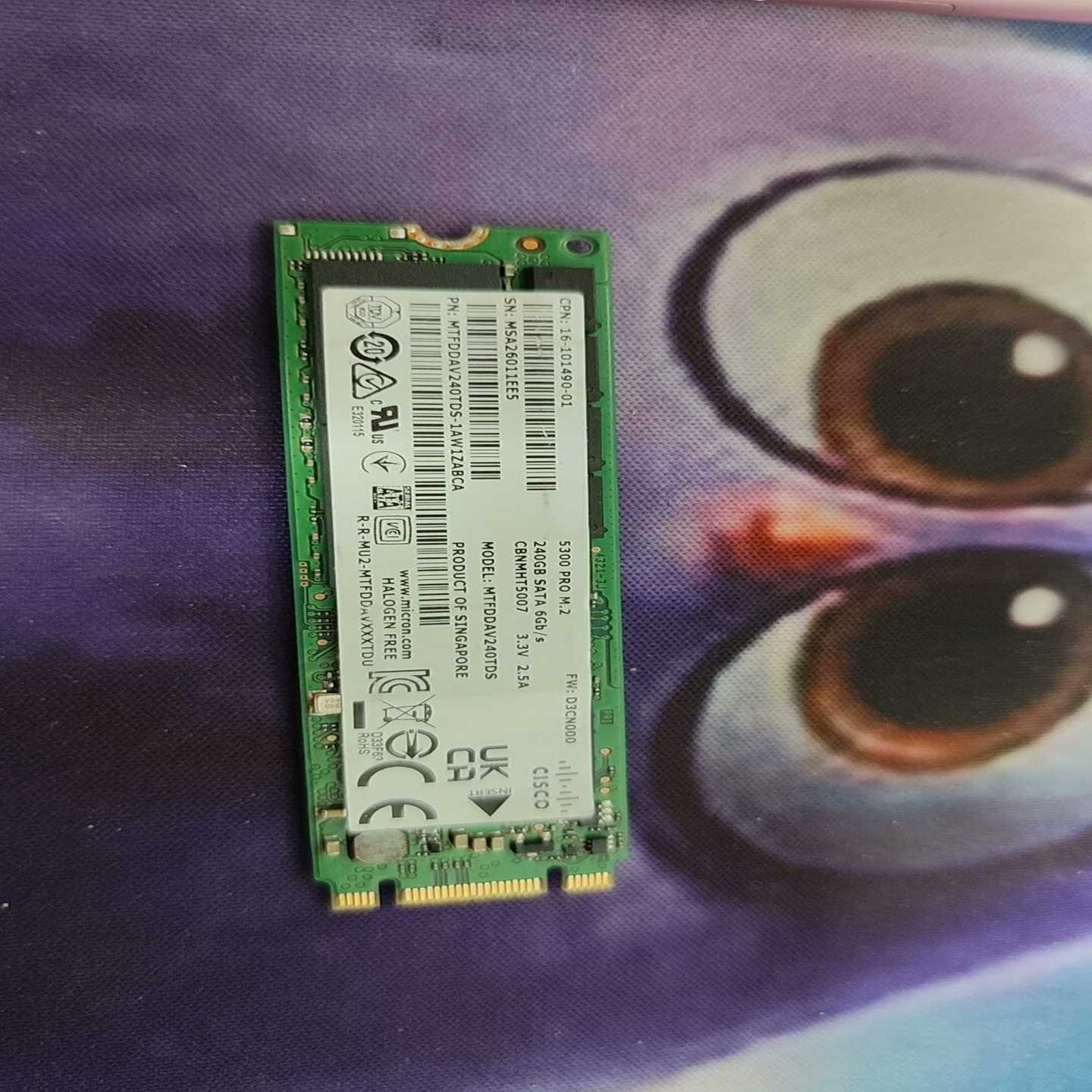 镁光5300proM.2240GBSSD固态硬盘--议价商品