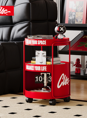 CLSC小型床头柜创意卧室小户型客厅移动边柜沙发边几多巴胺置物架