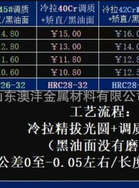 销售45#调质研磨棒 定尺3米 直径规格10mm-40mm HRC26-30度现货