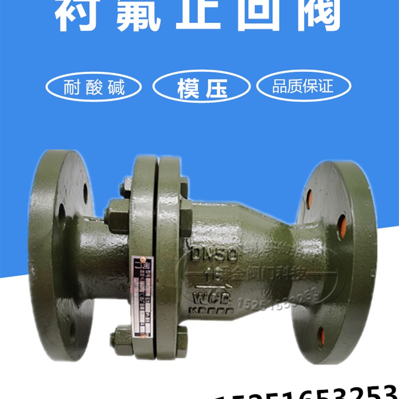 旋启衬四氟止回阀H44F46-16C衬氟逆止阀单向阀DN25 40 50 100 200