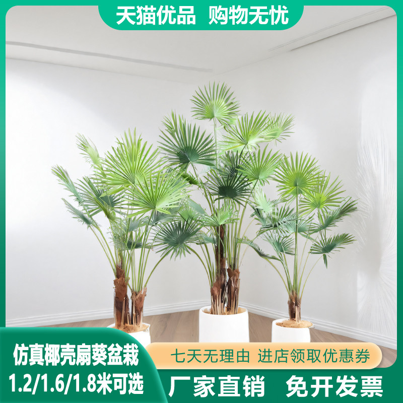 仿真绿植扇葵北欧风大型假绿植落地盆栽客厅装饰摆件绿植商场,童装/婴儿装/亲子装,儿童装饰手表,淘宝优惠券,粉丝福利购,淘宝优惠卷