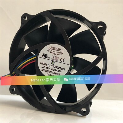 EVERFLOW F129025SH 12V 0.25A 9225 PWM温控圆形机箱CPU散热风扇