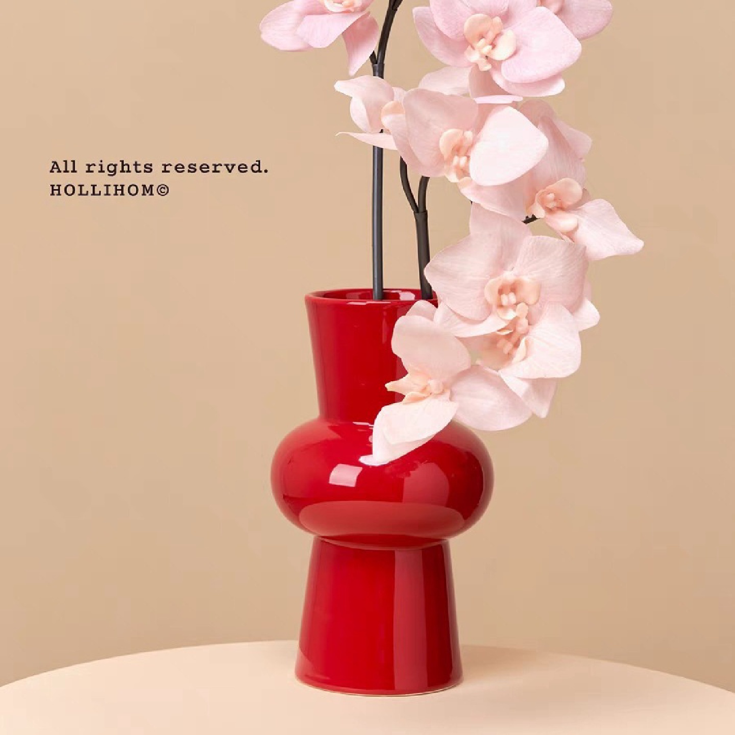 中古风干花插花敞口陶瓷花瓶乔迁新家餐桌摆件婚房布置批发