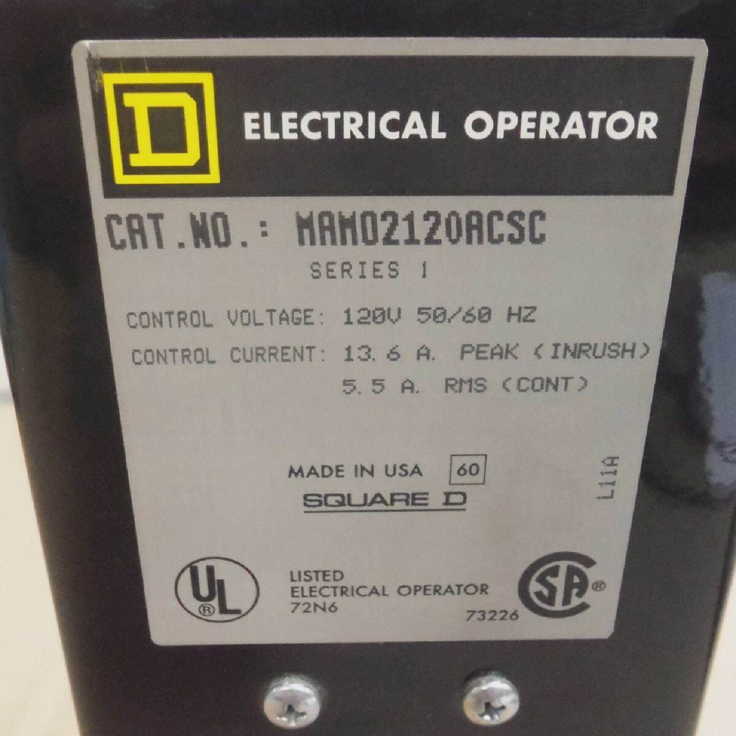 Square D Electrical Operator MAMO MAMO2120ACSC 120v Controls