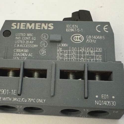 10PCS Siemens 3RV29011E Auxiliary switch transverse 1 NO1 NC