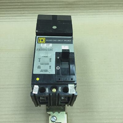 SQUARE D FA FA26015BC 2 POLE 15 AMP 600V CIRCUIT BREAKER GRA