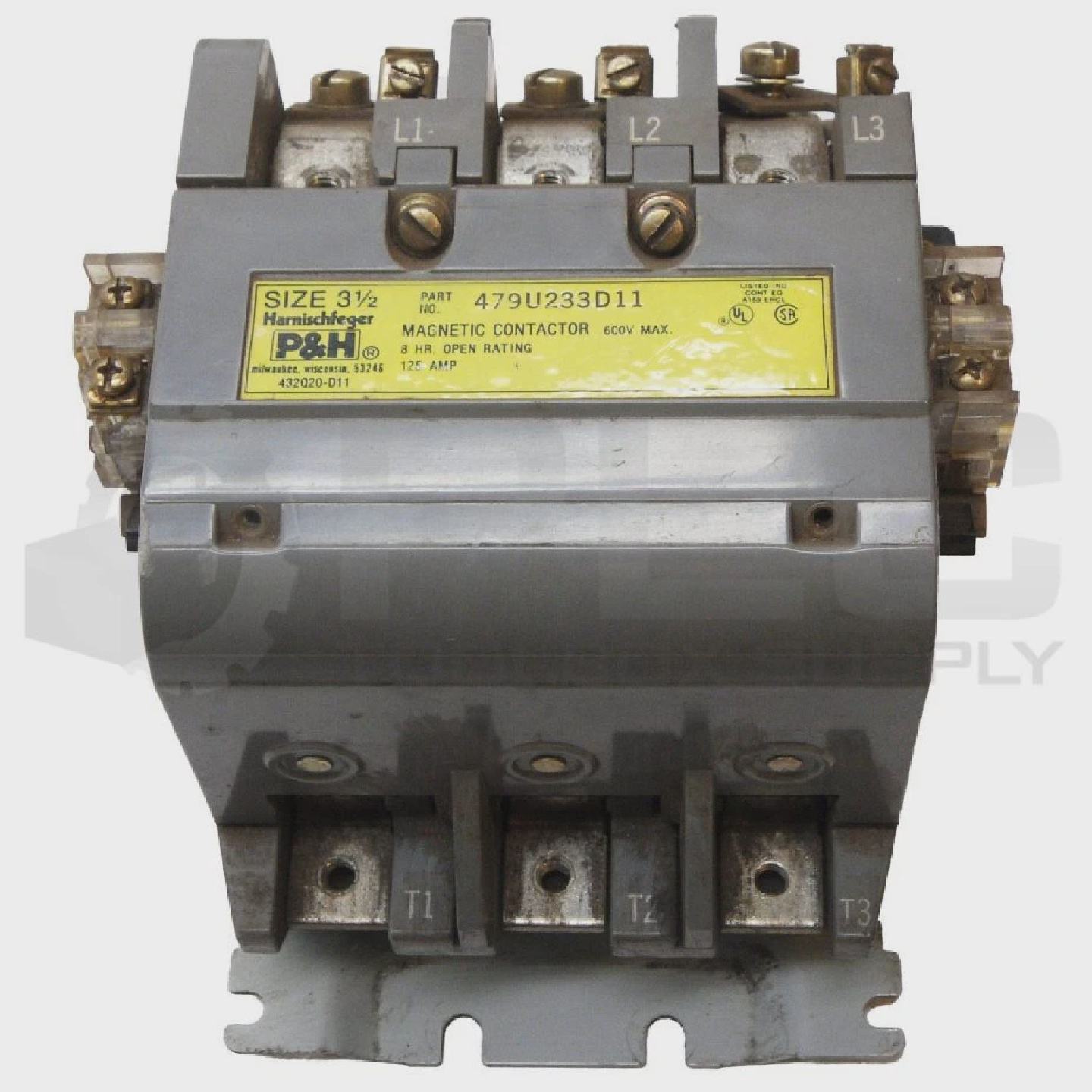 PH 479U233D11 MAGNETIC CONTACTOR 600V 125A