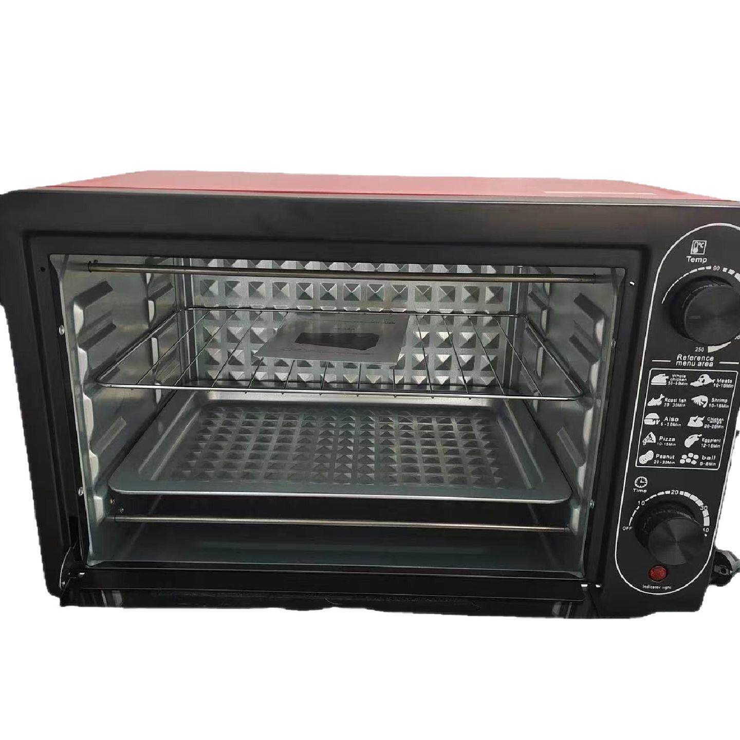 跨境批发48L大容量多功能大烤箱家用英文版三层上下加热烘焙烤