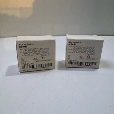 LOT OF 2 PCs Sprecher  Schuh CS7PV02 Auxilliary Contacts Fro