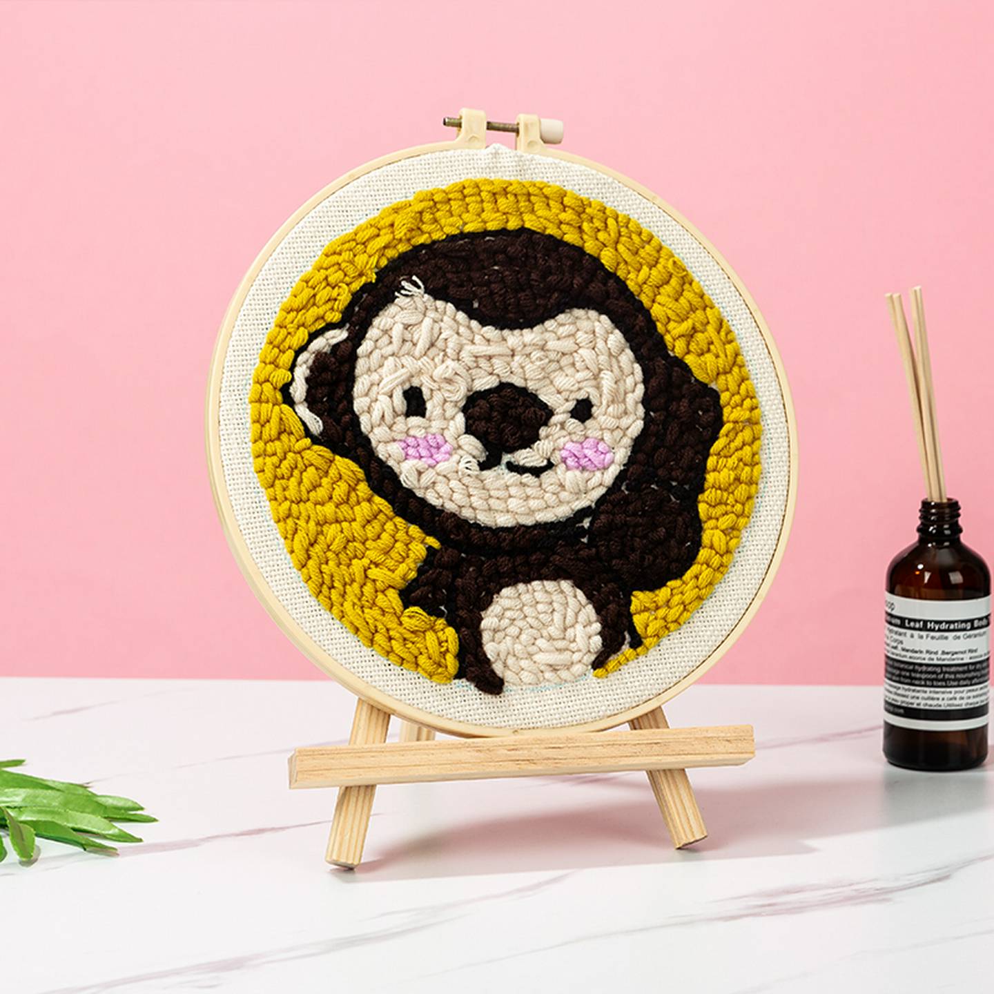 猴俄罗斯毛线戳戳绣diy材料包情侣刺绣画新年手工搓十字绣戳戳秀