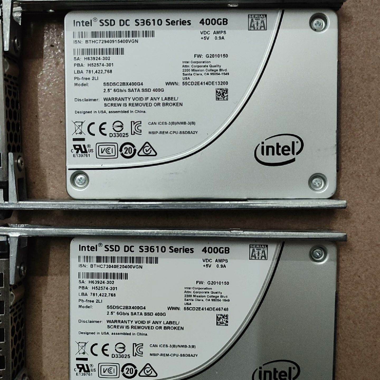 9.5新intel英特尔S3610 400G固态硬盘，公司闲议价