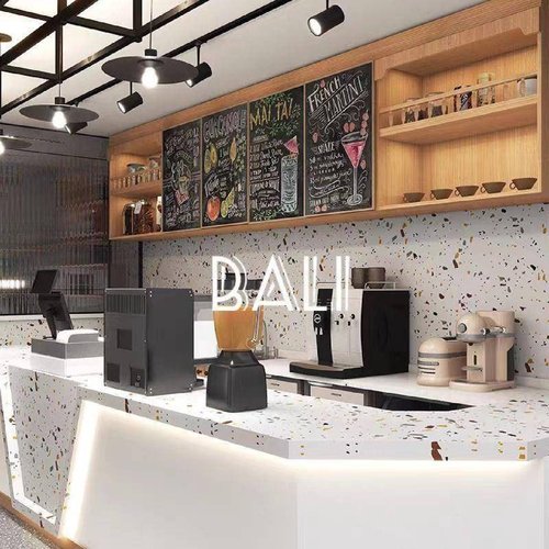 水磨石碳晶无缝墙板碎石纹竹木纤维大理石防水阻燃快装木饰面板