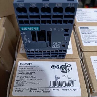 3RH21222KB40西门子接触器全新原装正品议价