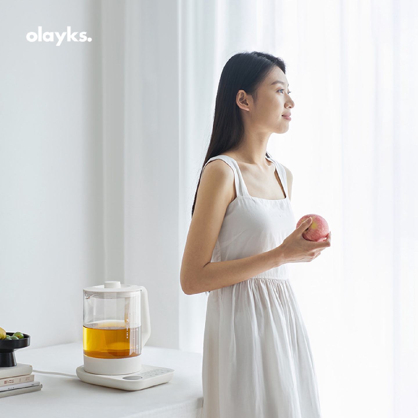 olayks立时养生壶家用小型办公室多功能恒温花茶煮茶壶玻璃烧水壶