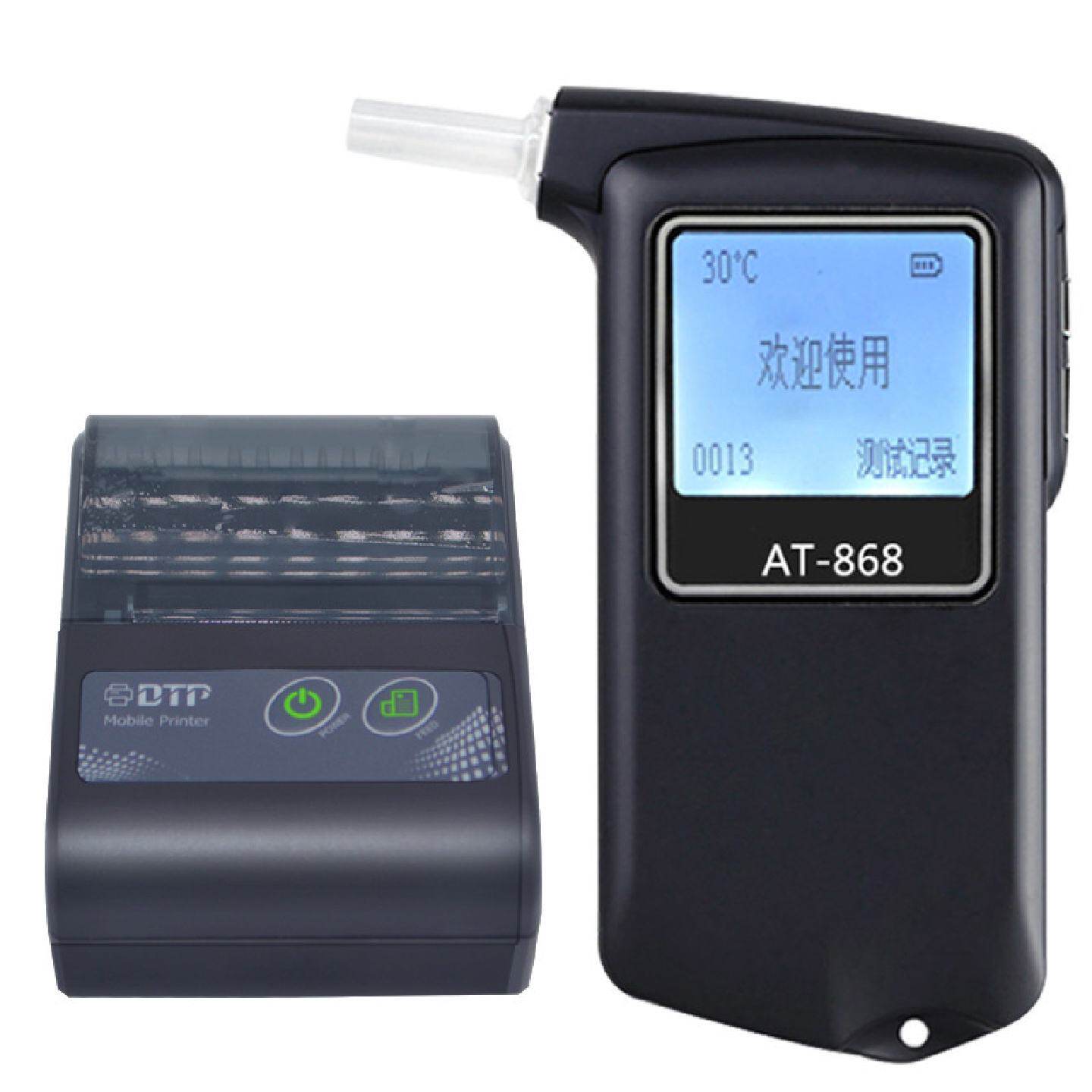 AT-868F电化学酒精测试仪蓝牙连接打印数值存储测试记录传感器