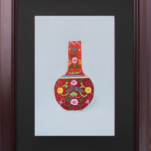 飾畫蘇州手工刺繡家居掛畫花瓶 生產(chǎn)蘇繡成品客廳書房走廊裝