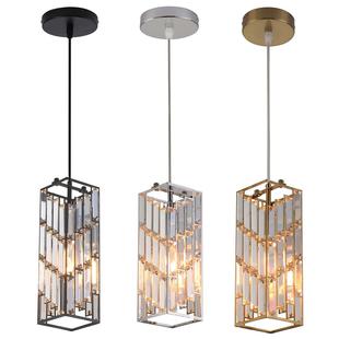 美式 工业风厨房岛水晶吊灯阁楼铬色黑色金色枝形餐厅吊灯