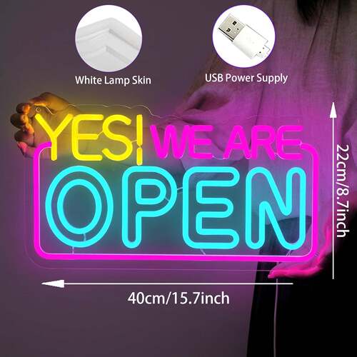 热销商店open营业牌背板造型灯装饰灯USB供电LED霓虹灯